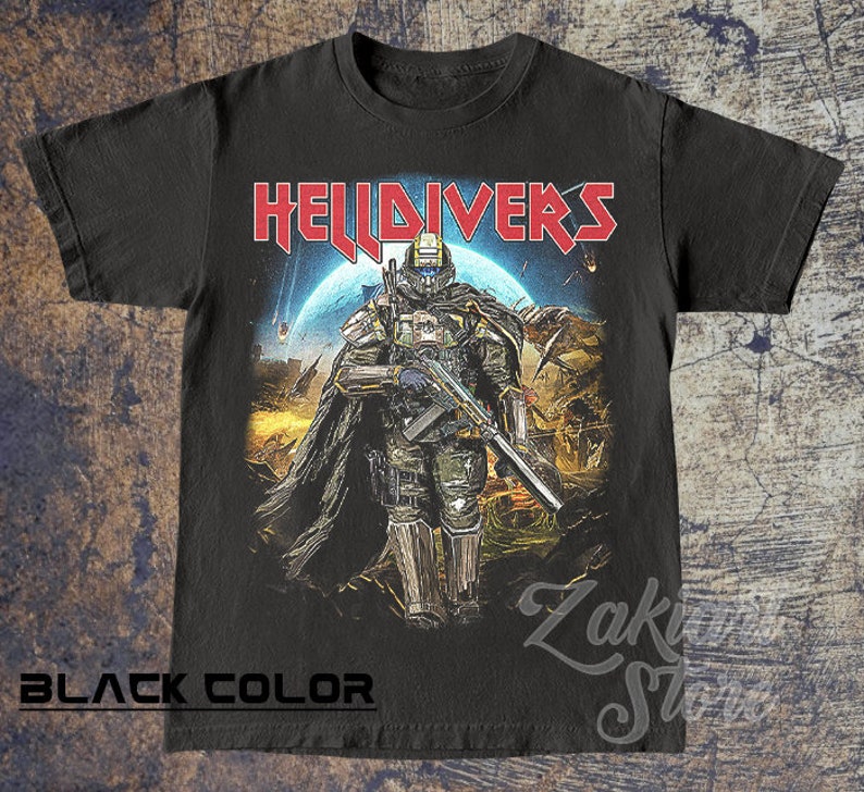 Helldivers 2 Skull Shirt Helldivers 2 T-Shirt, Helldivers 2 Tee, Parody, Men's, Unisex & Women's shirt zdjęcie 2