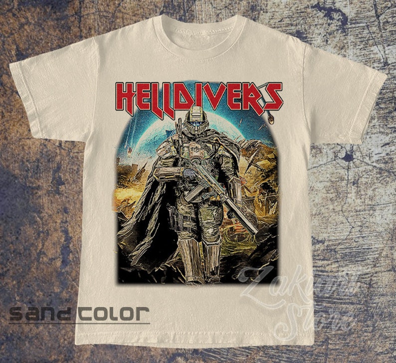 Helldivers 2 Skull Shirt Helldivers 2 T-Shirt, Helldivers 2 Tee, Parody, Men's, Unisex & Women's shirt zdjęcie 1