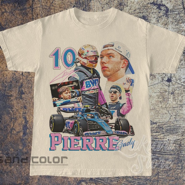 Pierre Gasly Vintage T-Shirt, Formula Racing F1 Homage Graphic Unisex Tee, Retro 90's Fans Tshirt Gift