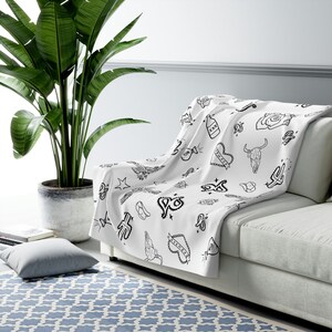BANDIT - Sherpa Fleece Manta en Blanco imagen 4
