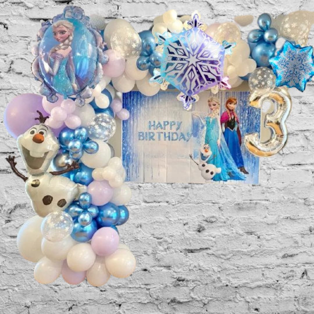 Frozen Birthday Party Decor, Party Balloon Bundle, Elsa Frozen Birthday