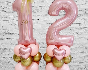 Pink Birthday Balloons, Pink Number Balloon, Party Decor, Birthday Party Balloons, Party Decor, Girl Party, Pink Party Decor, Party Supplies
