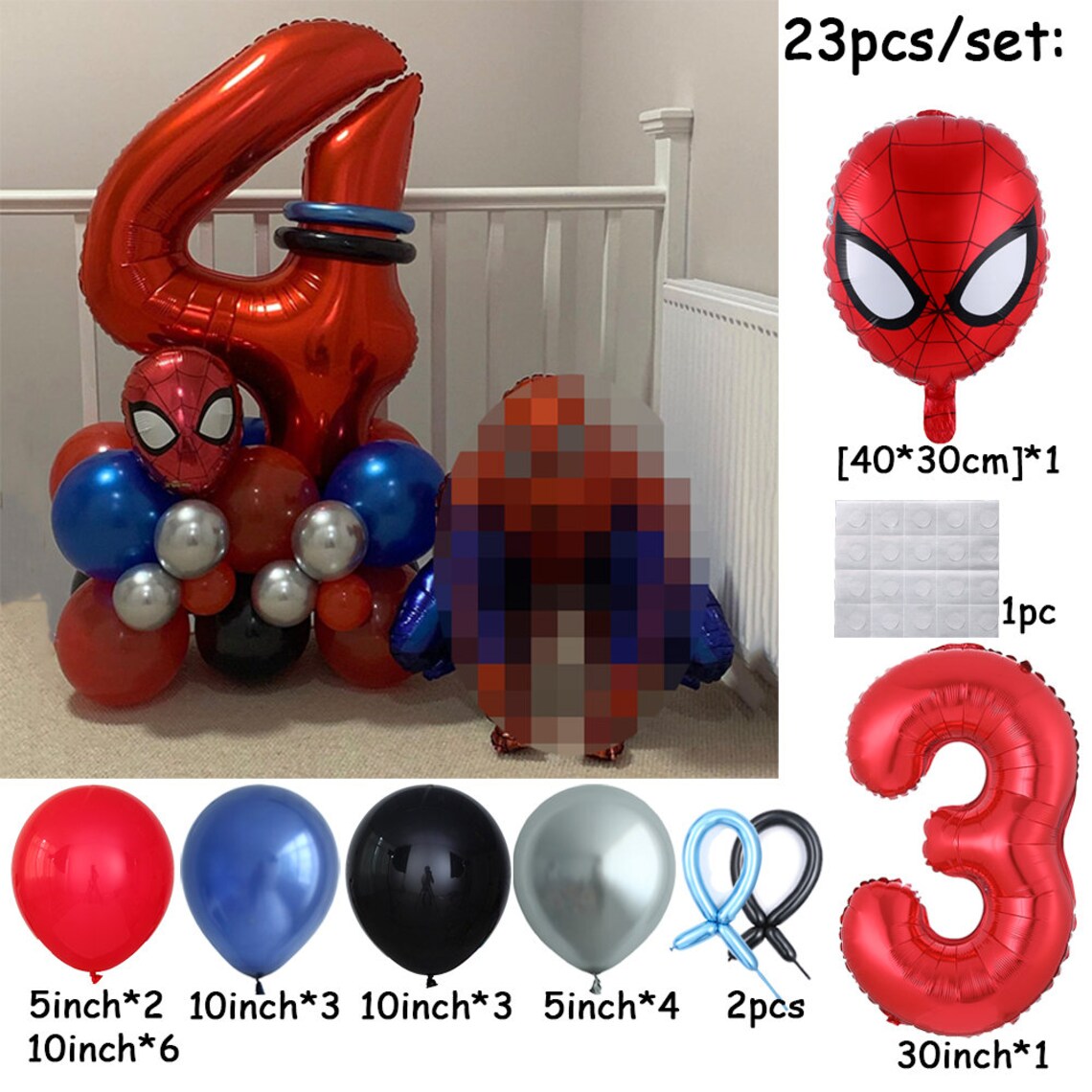 Spider-man Birthday Balloon Set, Birthday Balloon Bundle, Spider-man Birthday Celebration ...