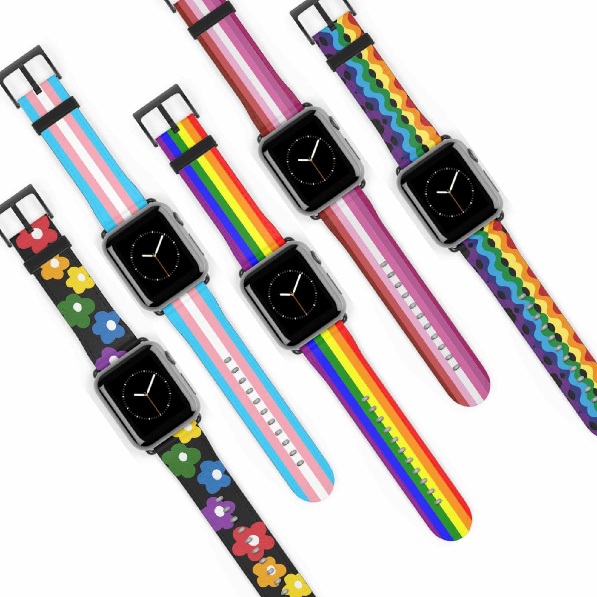 Lane And Lucia Mod Rainbow 38mm/40mm Black Apple Watch Band