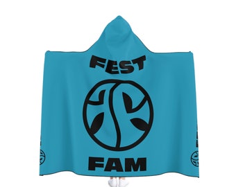 Hooded Sherpa Blanket-Fest Fam Light Blue