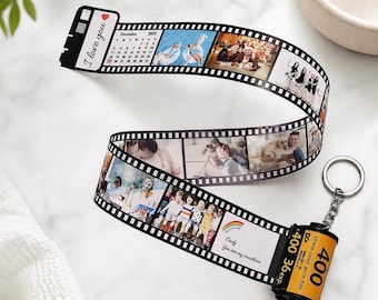 Personalized Photo Film Roll Keychain Custom Camera Roll Gift Valentines Day Couple Gift Anniversary Memory Keychain Gift for Girlfriend