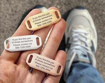 Personalized Shoe Tag ID with Engraved Text Stainless Steel Shoe Tag ID Gift for Runners Cyclists