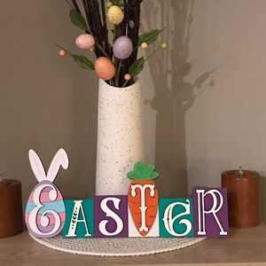 Easter Word Block- Handcrafted Spring Decor