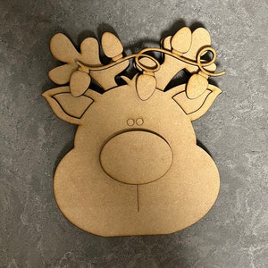 Boy Reindeer Chunky Shelf Sitter - Adorable Handcrafted Christmas Decor