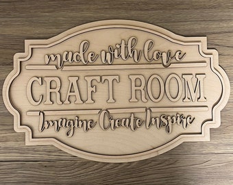 Craft Room Sign, Imagine Create Inspire, Decorative Crafty Sign