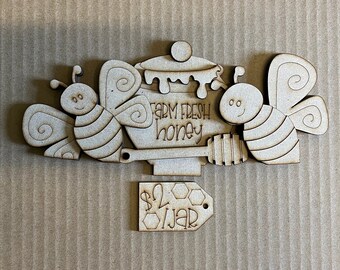 Interchangeable Bee Insert-Rustic Handcrafted Decor