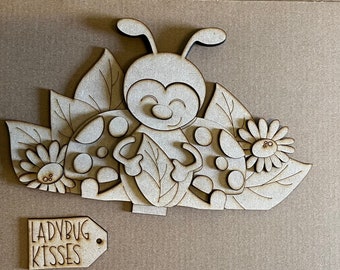 Interchangeable Ladybug Insert-Rustic Handcrafted Decor