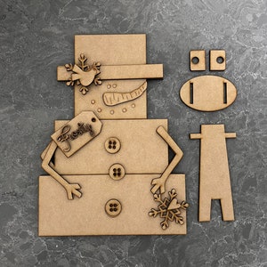 Frosty Block Standing Snowman, Winter Decor, DIY, Let It Snow