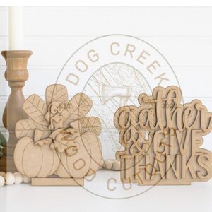 Interchangeable Turkey Pumpkin Insert – Fall Spindle Base Attachment, Thanksgiving Sign, Autumn Decor Piece