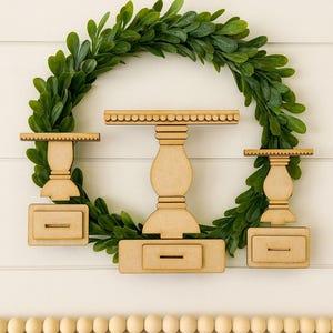 Interchangeable Cake Stand | Seasonal Display Riser | Tiered Tray Alternative | DIY Wood Cutout | Holiday Decor Stand