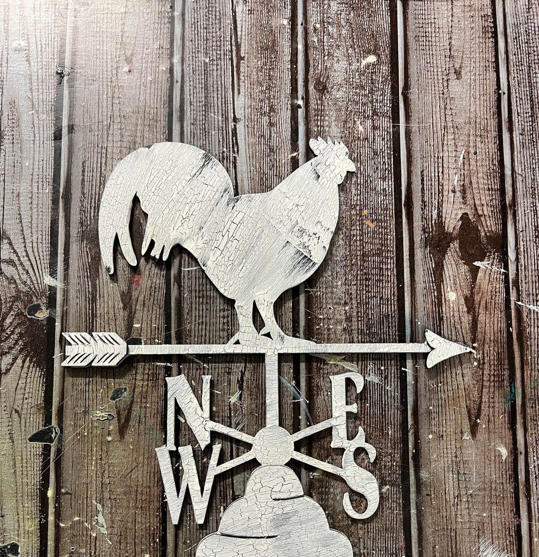Weather Vane Rooster: Handcrafted Farmhouse Decor for Garden or Barn ...