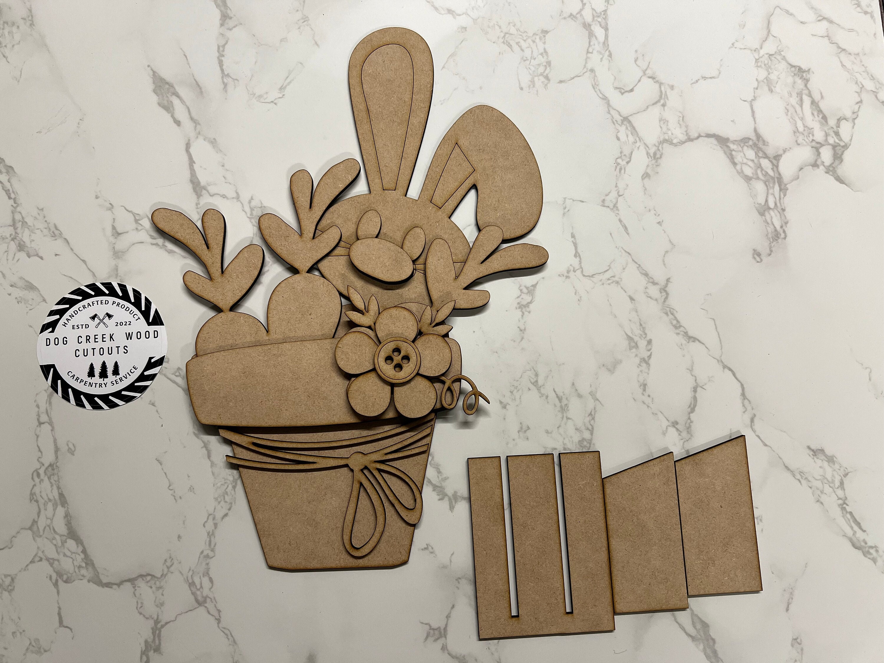 Bunny in Flower Pot Shelf Sitter- Handcrafted Easter Decor ,DIY - Etsy