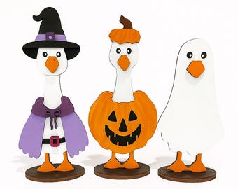 Halloween Goose Decoration | Primitive Fall Goose Shelf Sitter | Rustic Farmhouse Autumn Goose Decor | Country Spooky Halloween Figurine