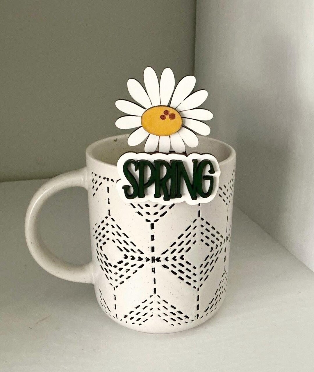 Sentimental Spring Mugs Spring Mug Hugger - Daisy Flower Cozy for Coffee or Tea - Handmade ...
