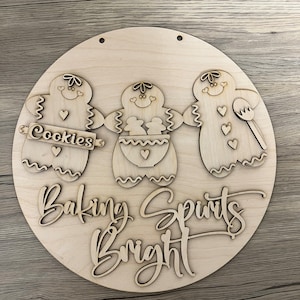 10.5 Baking Spirits Brights  Gingerbread Door Hanger