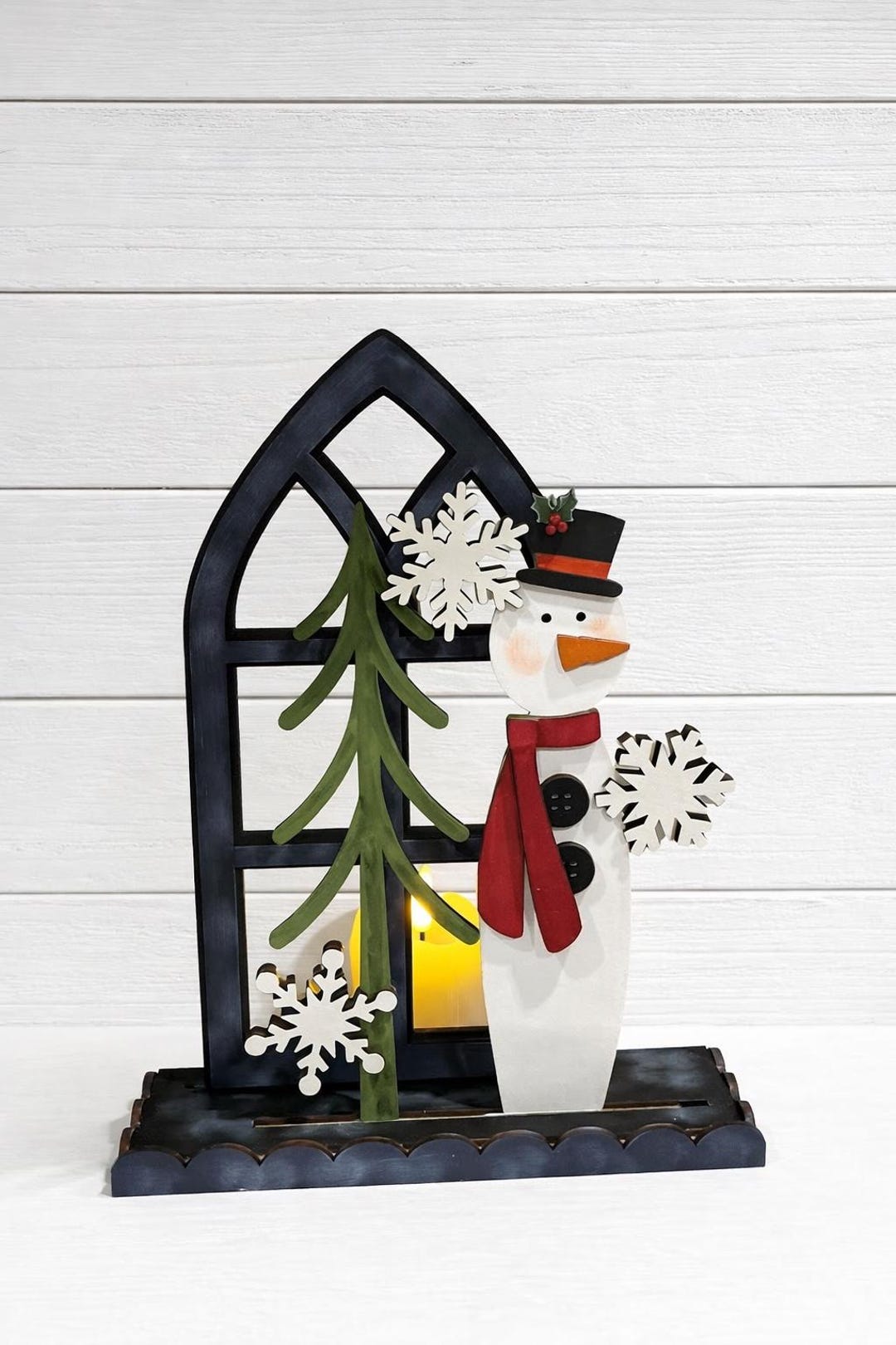 Storefront Shadow Box Insert Interchangeable Winter Snowman Shadow Box Insert | Seasonal Window ...