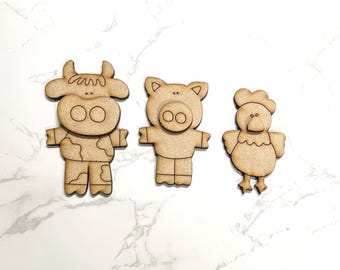 Farm Friends Magnet Set | Cute Farm Animal Fridge Magnets | Kids Animal Magnets | Barnyard Animal Decor | Farm Theme Gift for Kids
