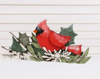 Cardinal Shelf Sitter – DIY Wood Cutout for Winter Decor, Memorial Gifts, Tiered Trays, or Paint-Your-Own Holiday Crafts ,DIY