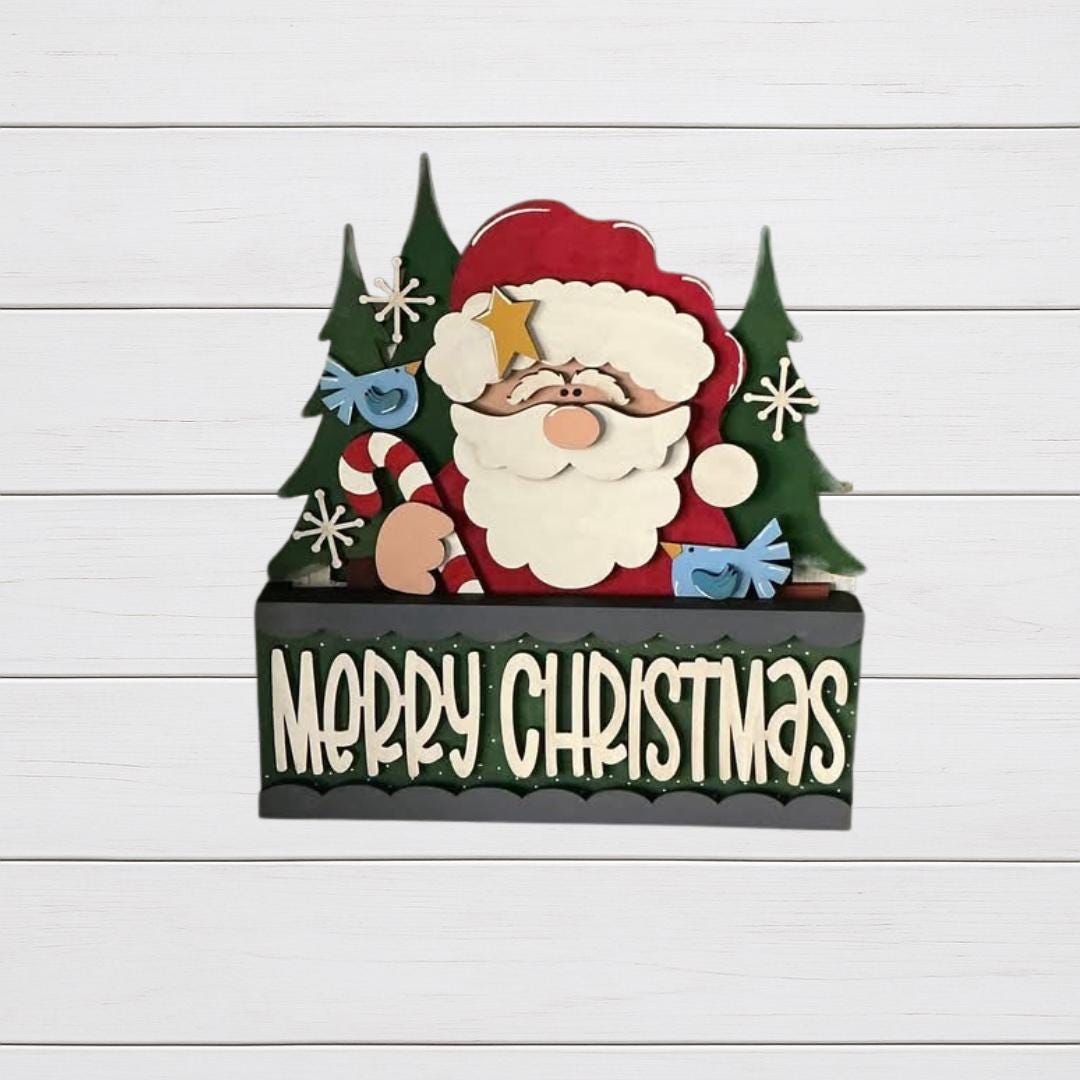 Santa Insert Interchangeable Santa Window Box Insert | Christmas Decor Craft Kit ...