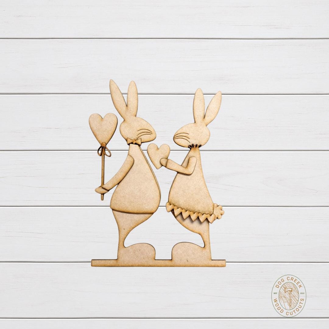 Interchangeable Shadow Box Insert Valentine Bunny Couple, Laser Cut ...