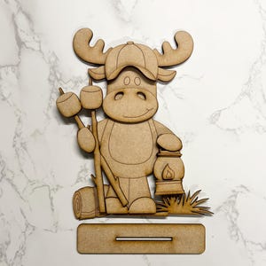 Moose Standing Camping Shelf Sitter | Rustic Cabin Decor | Handcrafted Moose Figurine | Camping Shelf Decoration | Wildlife Shelf Decor