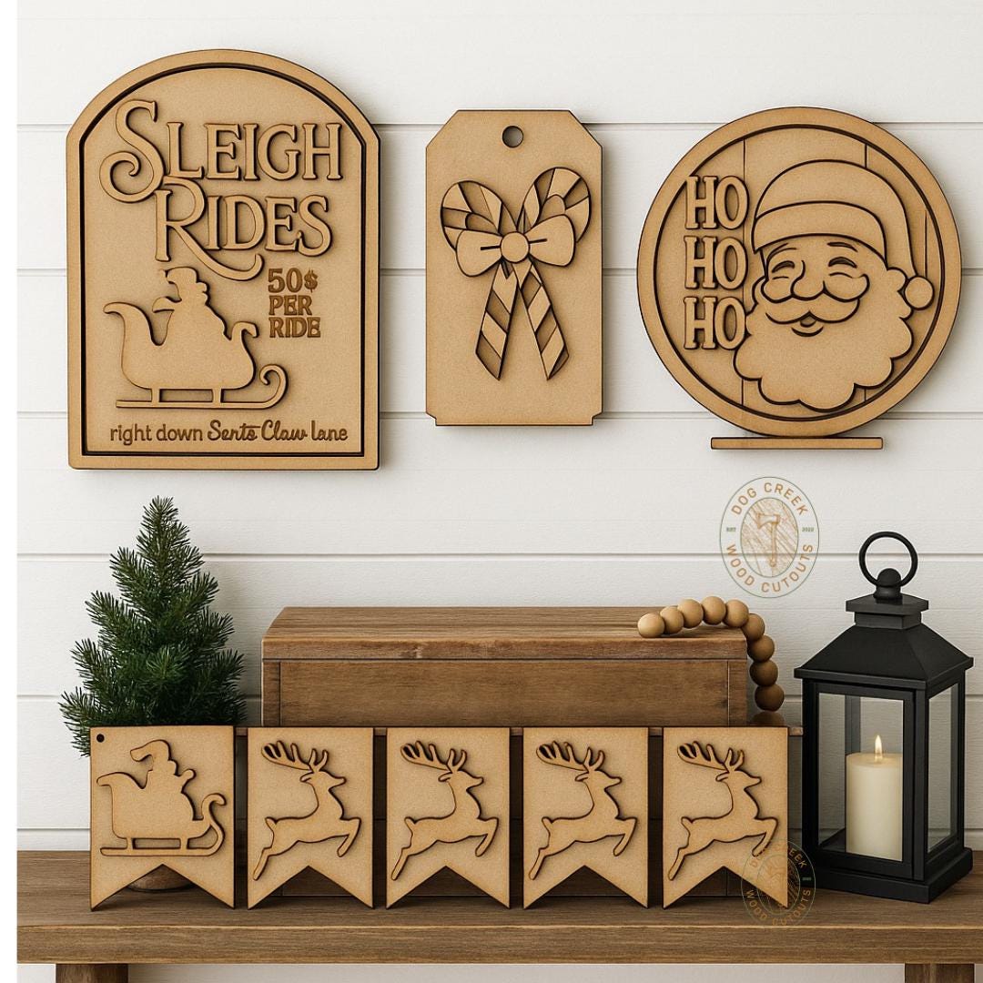 Interchangeable Santa Bench | Holiday Wood Cutouts | Christmas DIY ...