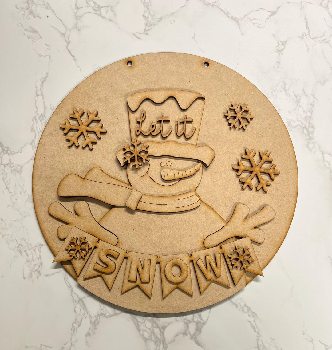Let It Snow Wooden Door Hanger – Winter Holiday Decor-festive Holiday ...