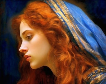 Digital Oil Painting of Mary Magdalene | Christian Art Decor