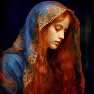 Digital Oil Painting of Mary Magdalene | Christian Art Decor