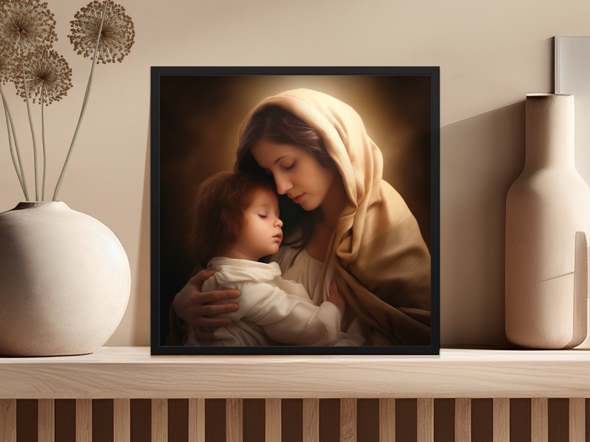 Mary and Baby Jesus Digital Art Print Religious Christian - Etsy