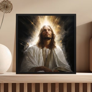 Jesus is King, Crown, divine, portrait, Christian Art, Religious Wall Decor image 2