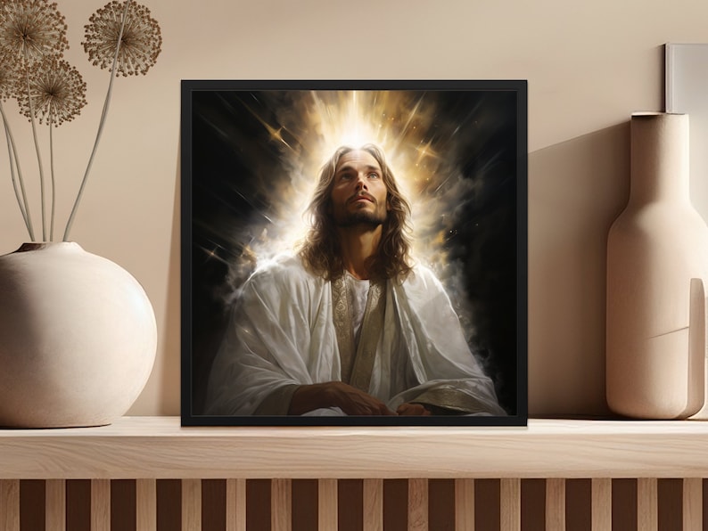 Jesus is King, Crown, divine, portrait, Christian Art, Religious Wall Decor image 2