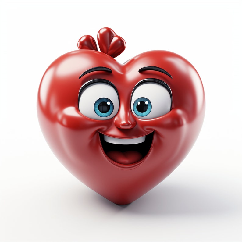 Digital Cartoon Wall Art for Children's Nurseries Love Heart 2 Etsy