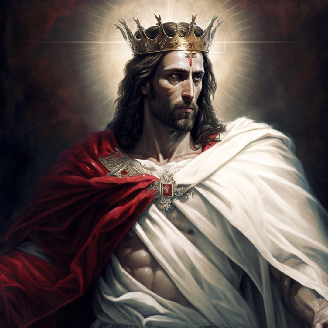 Embrace Divine Majesty Reverent Digital Art Depicting Jesus Christ as