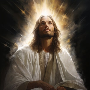 Jesus is King, Crown, divine, portrait, Christian Art, Religious Wall Decor image 1
