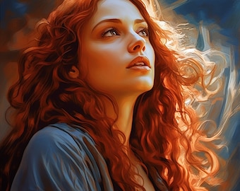 Digital Oil Painting of Mary Magdalene | Christian Art Decor