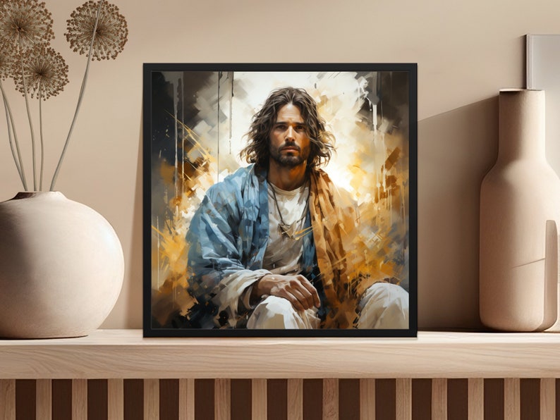 Jesus King in Royal Robe, Peaceful Jesus the Saviour Praying in ...