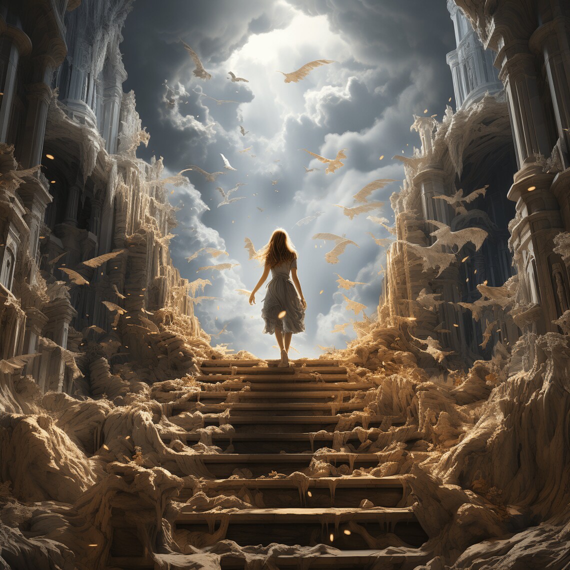 Transcendent Passage: Striking Digital Wall Picture of a Woman ...