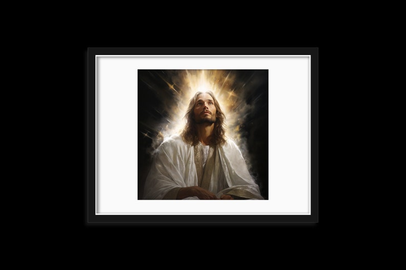 Jesus is King, Crown, divine, portrait, Christian Art, Religious Wall Decor image 3