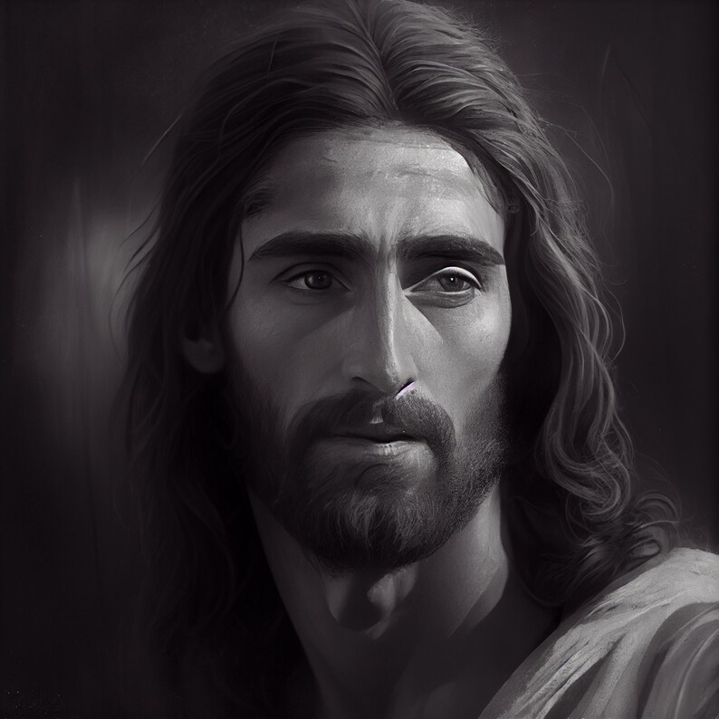 Jesus Christ Black and White Printable Art Etsy