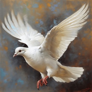 Holy Spirit White Dove Picture - Religious Wall Art for Home Decor #1