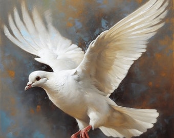 Holy Spirit White Dove Picture - Religious Wall Art for Home Decor #1