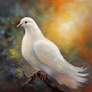 Holy Spirit White Dove Picture - Religious Wall Art for Home Decor #2