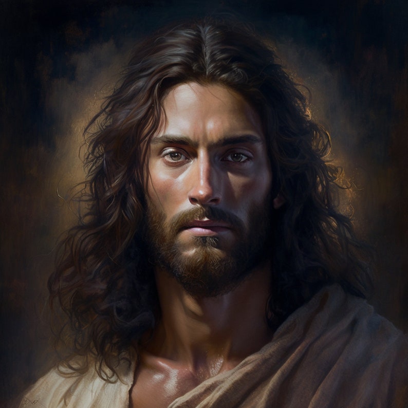 Jesus Portrait Digital Printable Download Religious Art for Etsy