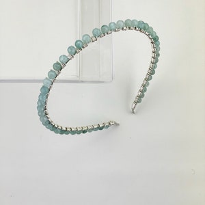 Aqua beaded headband